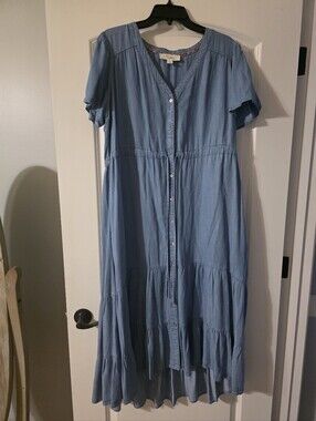 Nuture by Westbound Lyocell Chambray Button Front dress